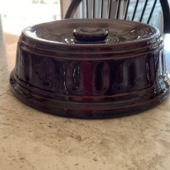 REPLACEMENT LID~FOR 1940’s USA~McCOY POTTERY~DEEP BROWN~STONEWARE~DUTCH OVEN~G22 - Picture 1 of 7